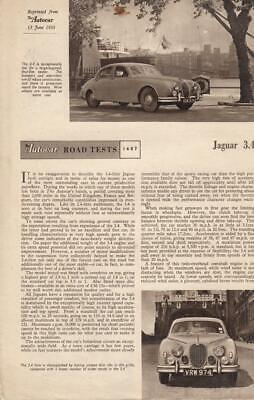 Jaguar 3.4: Autocar Road Test No. 1687 Reprinte... - Autocar - Acceptable - P...