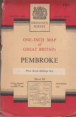 One inch map great britain Pembroke sheet 151 - Ordnance Survey - Good ...