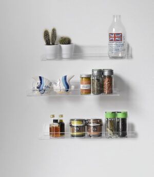 Clear Acrylic Floating Shelves Shop/Home Wall Mounted Storage Display Shelf